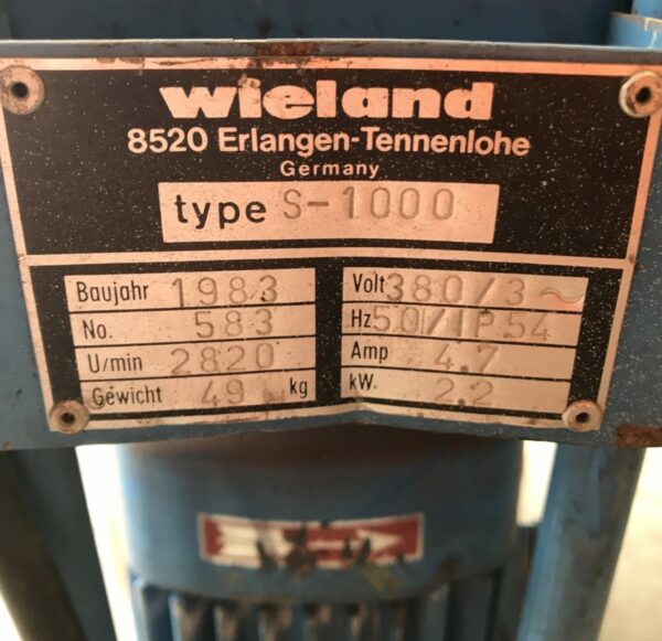 Wieland D-8520 Type S-1000 suurteho teollisuusimuri
