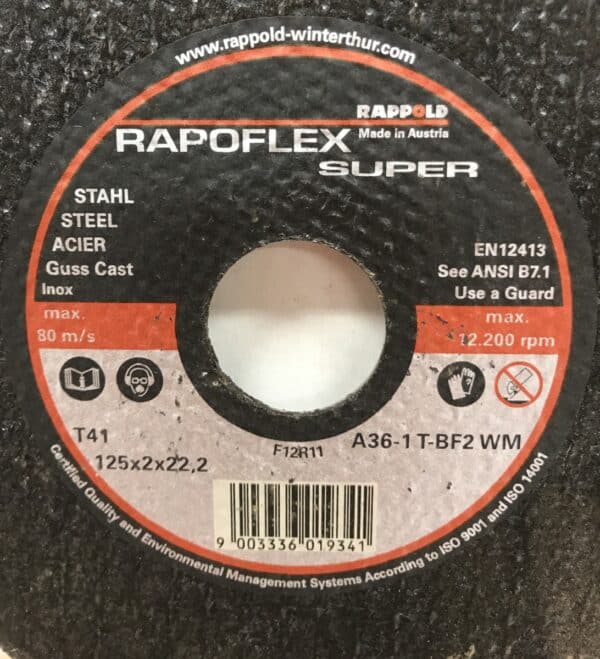 Rapoflex Super 125 mm katkaisulaikka T41-125*2*22,2 teräkselle