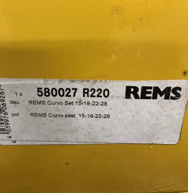 Keltainen Rems koneen kuljetuslaatikko