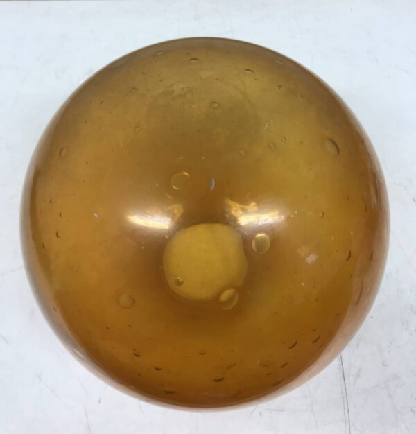 Valaisimen iso pyöreä keltainen kuplalasikupu 25 cm