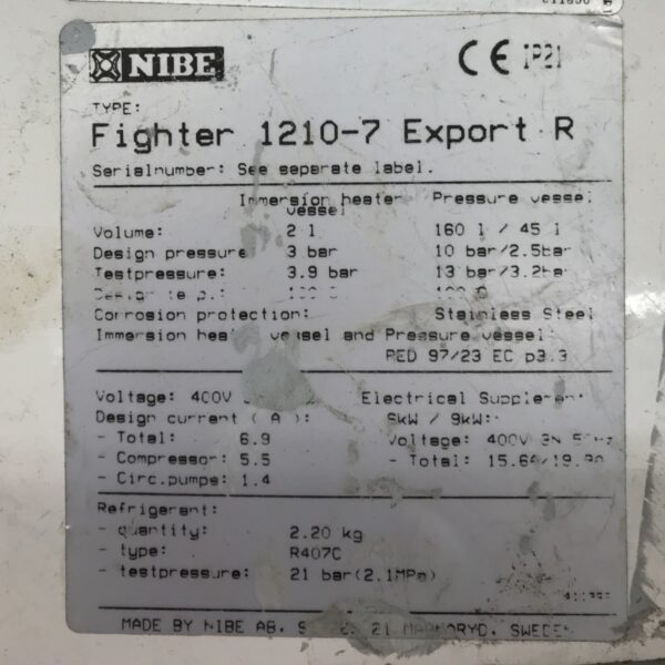Nibe Fighter 1210-7 Export R maalämpöpumppu- Purkukolmio.fi