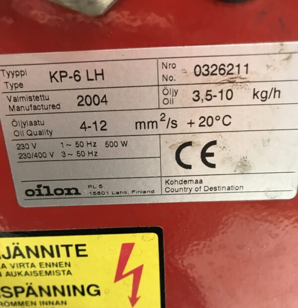 Oilon KP-6 LH 3,5 – 10 kg/h - Purkukolmio.fi