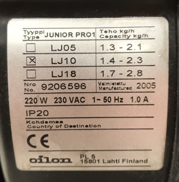 Oilon Junior Pro LJ10 varaosia - Purkukolmio.fi