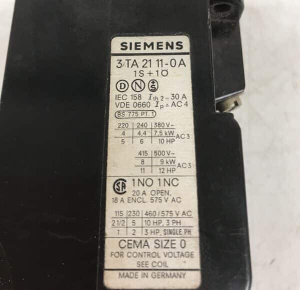 Siemens 3TA 21 11-0A kontaktori kela 220V - Purkukolmio.fi