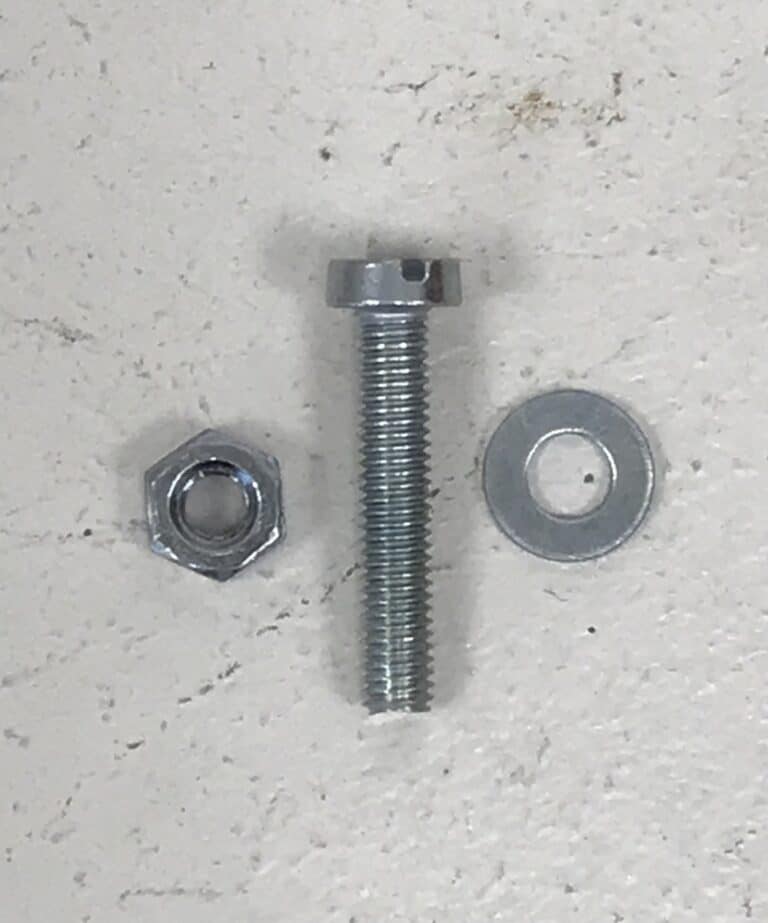 Sinkitty teräsruuvi M3x16 mm, mutteri ja aluslevy 20 kpl - purkukolmio.fi