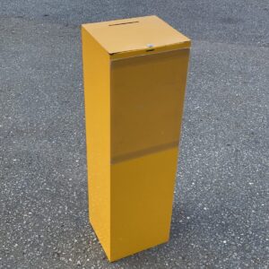 Palautelaatikko 30 cm x 27 cm x 100 cm keltainen - purkukolmio.fi