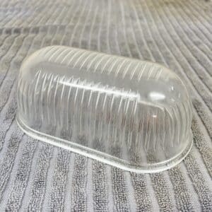 Valaisimen soikeanmallinen lasikupu pituus 16,5 cm