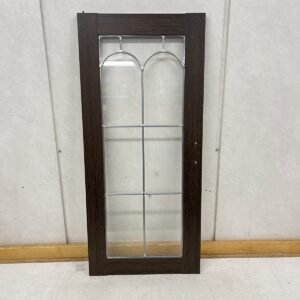 Vitriinin ovi 39 cm × 86 cm vasenkätinen koristelasilla ruskea