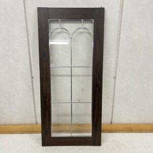 Vitriinin ovi 39 cm × 86 cm oikeakätinen koristelasilla ruskea