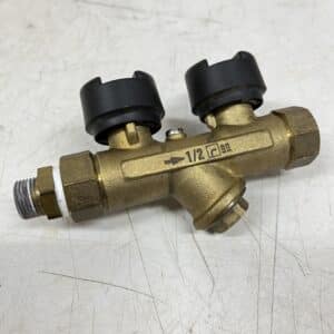 Kaksoiskäsiventtiili 1/2" takaiskulla