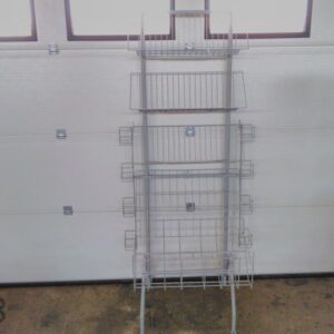 Lehtihylly harmaa 6-hyllyä ja 2 sivuhyllyä pokkareille