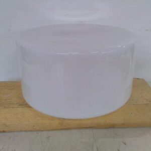 Litteä pyöreä valaisimen valkoinen lasikupu 20 cm