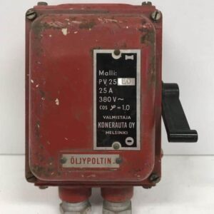 Punainen öljypoltinkytkin 25 A Konerauta